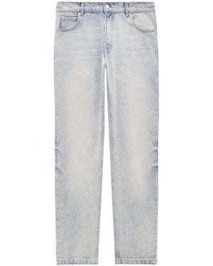 Courreges Courrèges Logo Embroidered Straight Leg Jeans - Grey