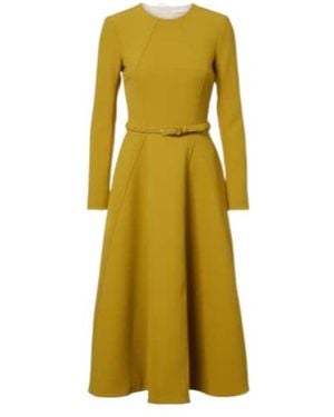 Emilia Wickstead Ucellina Belted Midi Dress - Yellow