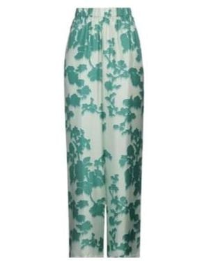 Max Mara Print Satin Wide-Leg Trousers - Green