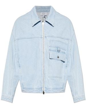 Maison Kitsuné Maison Kitsuné Zipped Denim Jacket - Blue