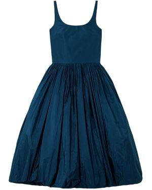 Molly Goddard Shirred Taffeta Midi Dress - Blue