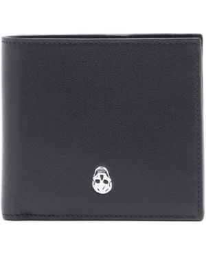 McQueen Skull Printed Bifold Wallet - Blue