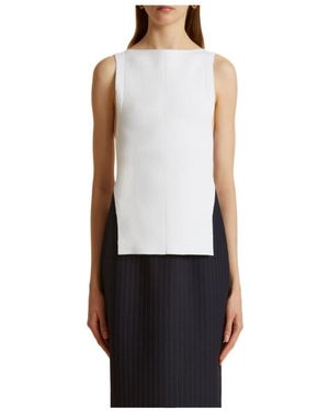 KHAITE Crewneck Sleeveless Tank Top - White