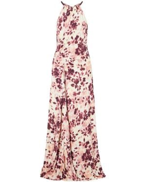 Jonathan Simkhai Cerin Printed Jersey Halterneck Gown - Red