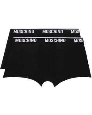 Moschino Elastic Waist Briefs 2-Pack - Black