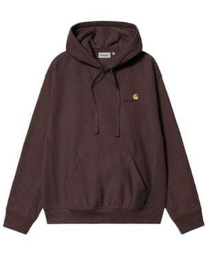 Carhartt Hooded American Script Sweatshirt - Brown