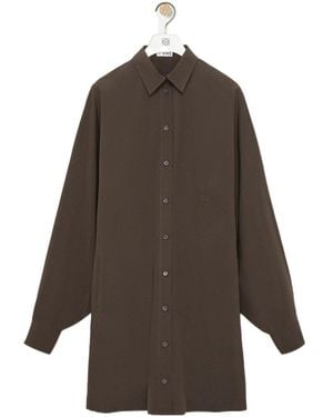 Loewe Long-Sleeve Shirt Dress - Brown
