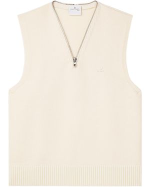 Courreges Courrèges V-Neck Knit Vest - Natural