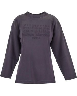 Maison Margiela Long-Sleeved Crewneck Sweatshirt - Purple