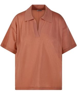 Roberto Collina Fine-Knit V-Neck T-Shirt - Brown