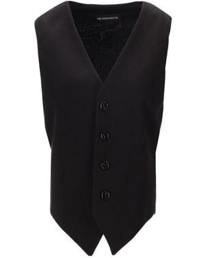 Ann Demeulemeester V-Neck Buttoned Waistcoat - Black