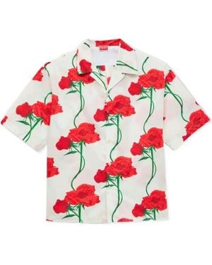 KENZO Archive Rose' Hawaiian Short Sleeve Shirt - White