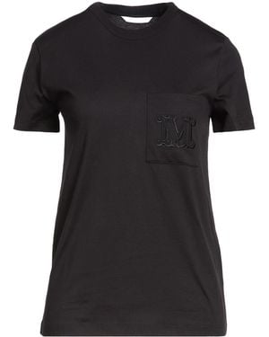 Max Mara Plain Color T-Shirts - Black
