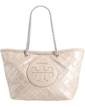 Tory Burch Large Leather Handbag - Natural