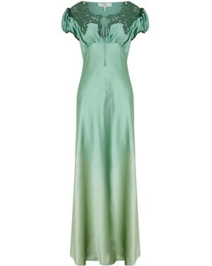 Chloé Silk Long Maxi Dress - Green