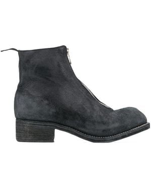 Guidi Front Zip Ankle Boots - Black
