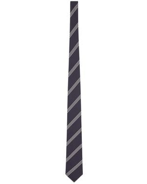 Lardini Striped Silk Tie - White