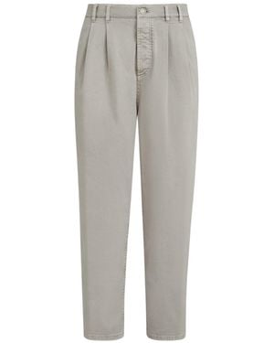 Brunello Cucinelli Garment-Dyed Iconic Fit Five-Pocket Trousers - Grey