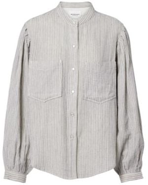 Isabel Marant Selvia Striped Cotton Shirt - Grey