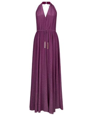 Liu Jo Side Slit V-Neck Maxi Dress - Purple