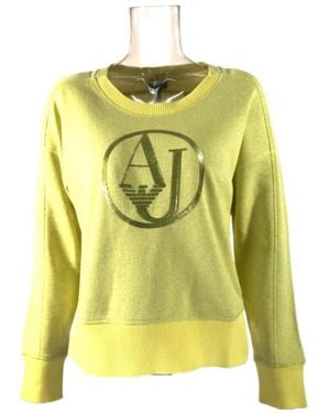 Armani Jeans Round-Neck Long-Sleeved Jumper - Yellow