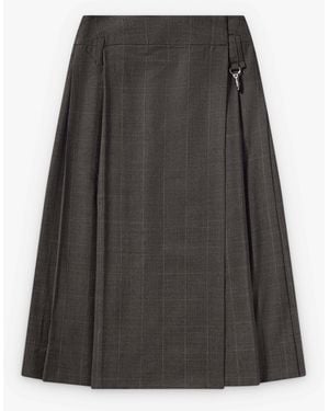 Simone Rocha Prince Of Wales Check Pleated Skirt - Gray