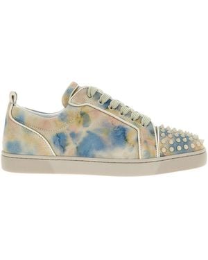 Christian Louboutin Louis Junior Spikes Sneakers - Blue