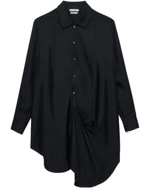 JW Anderson Tuxedo Drape Silk Dress - Blue