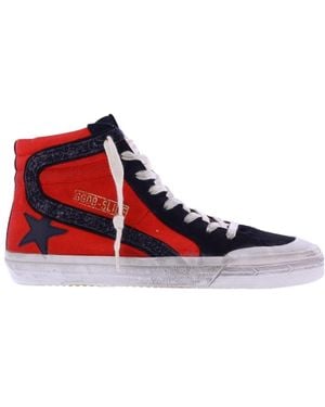 Golden Goose Logo High-Top Casual Shoes - Red