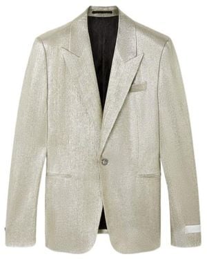 Versace Lurex Thread Single-Breasted Blazer - Grey