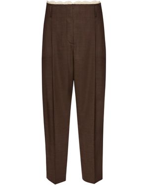 Magda Butrym Lace-Detail Tapered Trousers - Brown