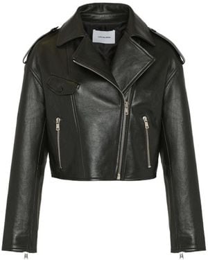 Yves Salomon Lambskin Biker Jacket - Black