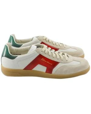 Santoni Colourblock Panelled Lace-Up Trainers - Multicolour