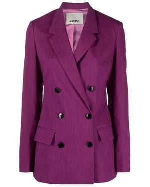 Isabel Marant Double-Breasted Buttoned Blazer - Purple