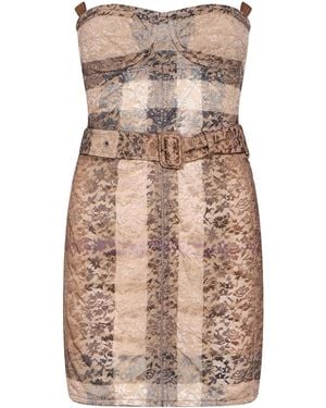 Burberry Light Mini Dress Viscose, Polyamide - Natural