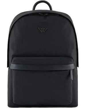 Emporio Armani Zippered Backpack - Black