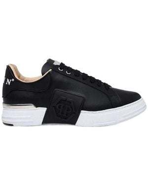 Philipp Plein Leather Trainers - Black