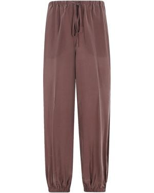 Seventy Drawstring Casual Pants - Purple