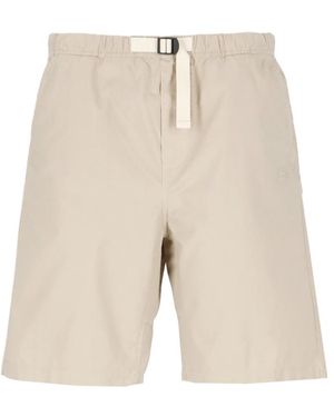 MSGM Buckle-Strap Fastened Thigh-Length Shorts - Natural