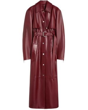 Sportmax Leather Two-Piece Trench Coat - Red