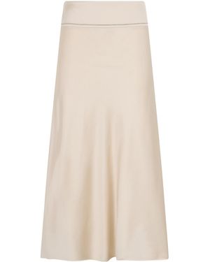 Peserico High-Waist Flared Skirt - Natural