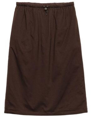 スカート PRADA Dark Brown Cotton Skirt Vintage Chocolate Prada A-Line Skirt - Dark brown | Garmentory