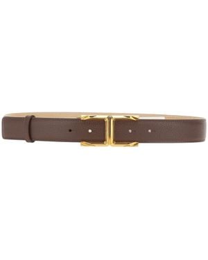 Elisabetta Franchi Logo Buckle Belt - White