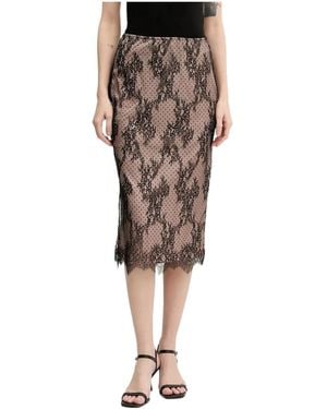 Aniye By Lace-Trimmed Midi Skirt - Brown