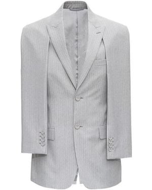 Dior Homme Striped Sleeveless Jacket - Grey