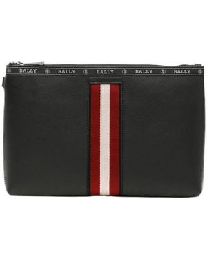 Bally Logo Zipped Clutch - Black