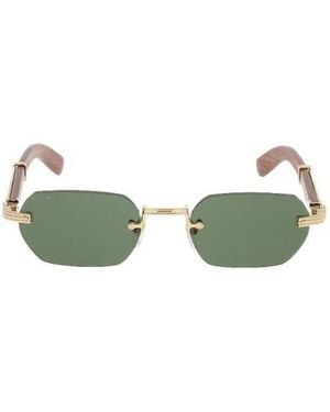 Cartier Rectangular Rimless Sunglasses - Green