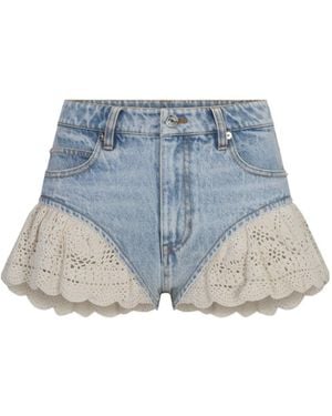 FRAME The Crochet Ruffle Short - Blue