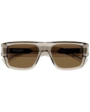 Saint Laurent Translucent Square Frame Sunglasses - Multicolor
