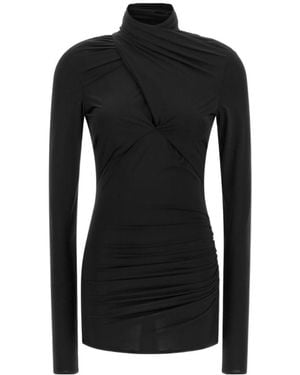 Entire studios Gres Draped High-Neck Top - Black